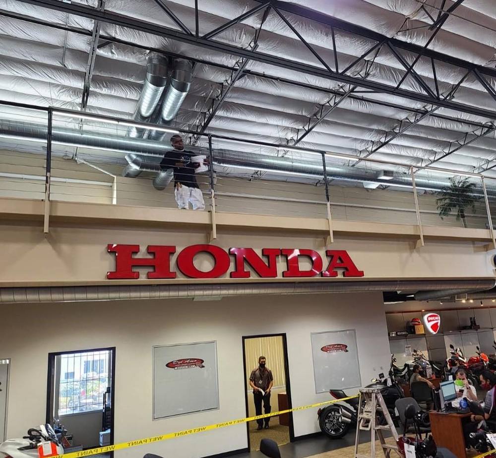 Before — Showroom Mezzanine & Railing