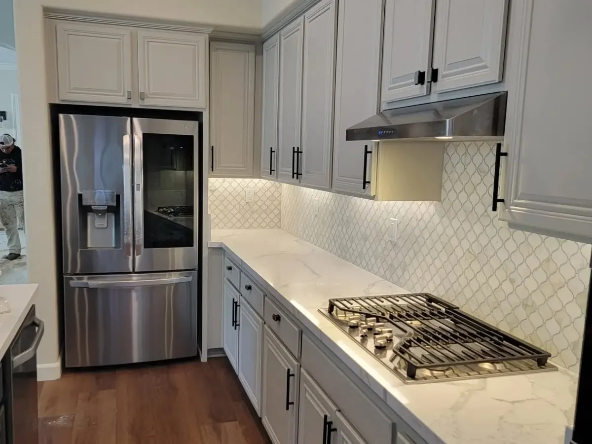 BQ Painting cabinet refinishing project