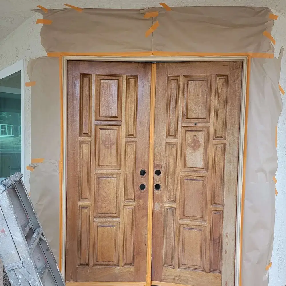 Before — Double Entry Door Refinishing