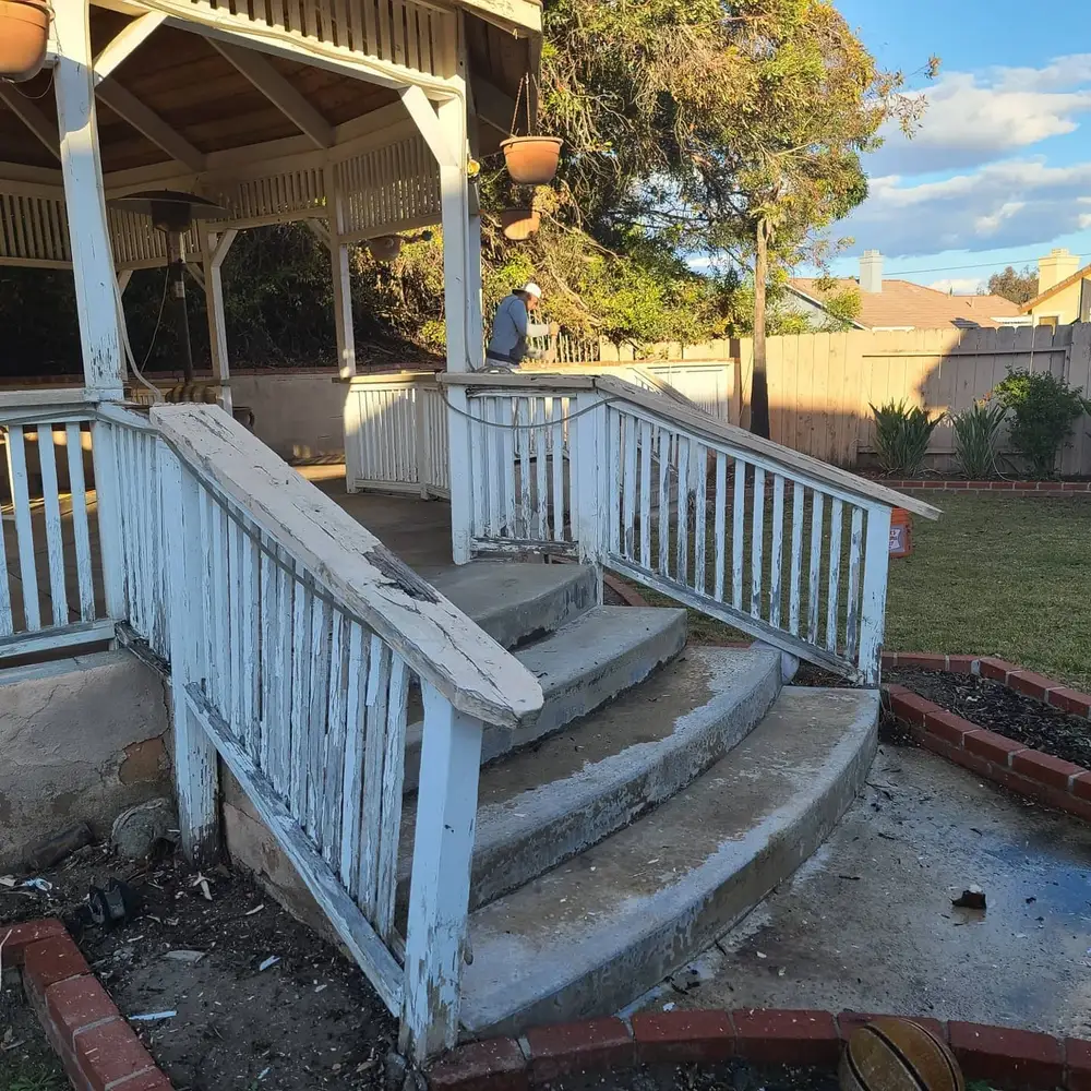 Before — Gazebo & Railing Refinish